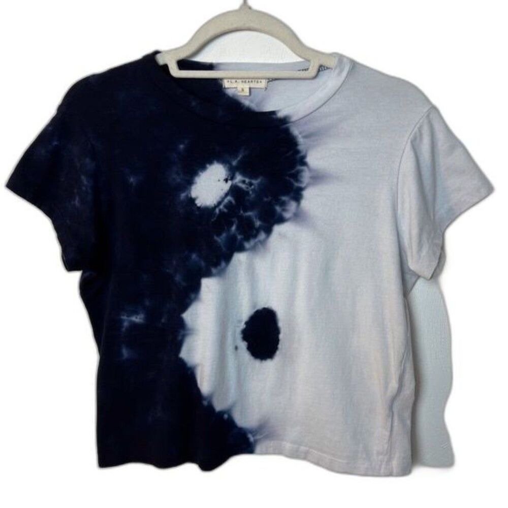 LA Hearts Short Sleeve Top Navy & Light Blue Size S